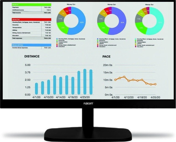 מסך מחשב Fujicom FJ-2260HK מסך 21.5" FHD - כולל רמקולים מובנים וחיבורי HDMI/DP/VGA