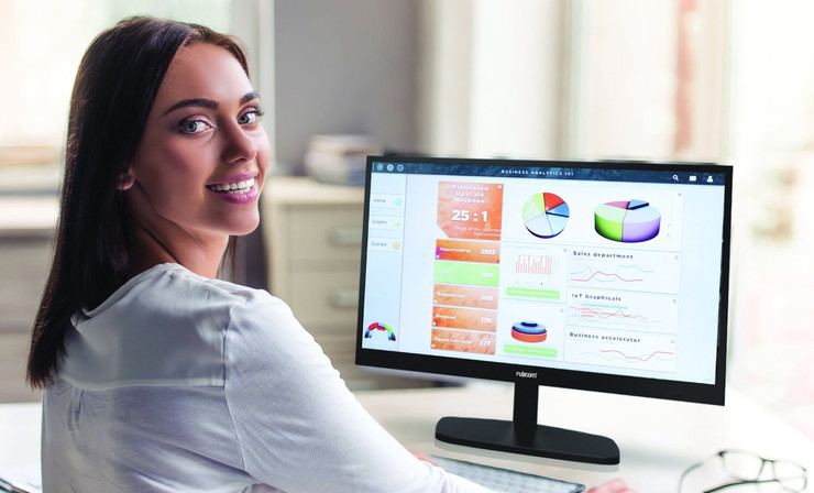 מסך מחשב Fujicom FJ-2260HK מסך 21.5" FHD - כולל רמקולים מובנים וחיבורי HDMI/DP/VGA