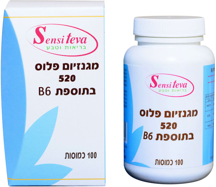 מגנזיום פלוס 520 מ"ג+B6 100 כמוסות