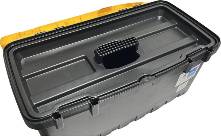 ארגז כלים 19 אינצ' עם סוגר אלומניום 48X26 ס"מ, כולל מגש פנימי ו2 תאים שרופים במכסה