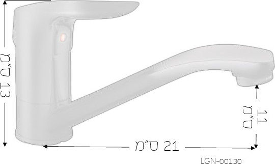 ברז ערבוב ניצב עם פיה בינונית בגימור שחור