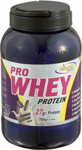 PRO WHAY PROTEIN אבקה להכנת משקה על בסיס חלבון מי גבינה בטעם עוגיות