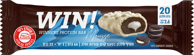 חטיף חלבון בטעם מוס קרם עוגיות וחלב