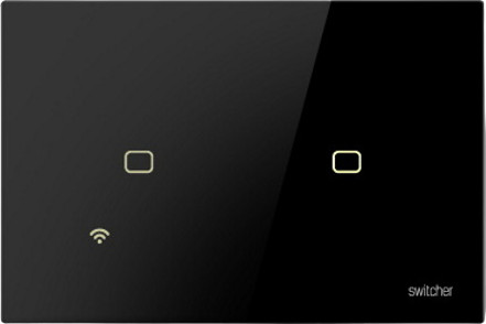 מתג חכם ל-2 תאורות לקופסת גוויס 3 מקום Switcher סוויצ'ר Light SL02 שחור