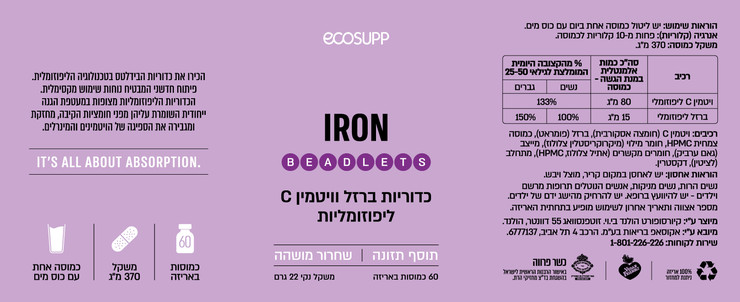 בידלטס ברזל 15 מ"ג