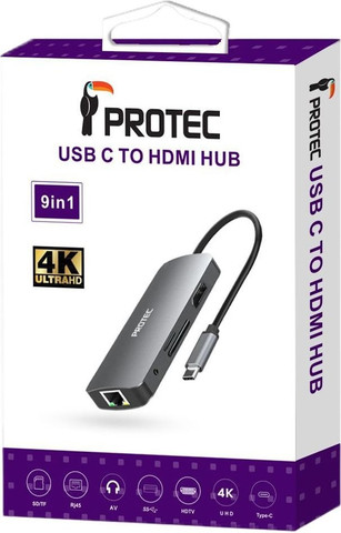 תחנת עגינה 9 ב-1 חיבור USB-C דגם מבית Protec