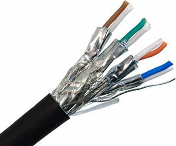 כבל רשת CAT7 חיצוני 100 מטר Z-LINK NYY נחושת מלאה | S/FTP 23AWG שחור