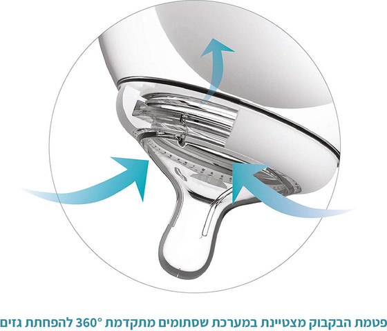 בקבוק מעבר ננובבה nanobebe מתאים לכל סוגי המזון - צבע טורקיז 240 מ"ל