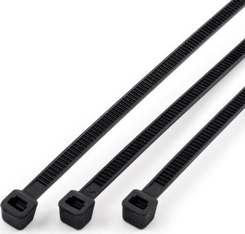אזיקונים 2.5X100 מ"מ, חבק שחור 100 יחידות, עמידות גבוהה בקרינת UV, עמידות בטמפ' עד 85 (C°)