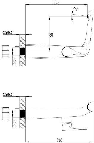 ברז לכיור אמבטיה מונח Sagiv שגיב S1 (S6000) מונח