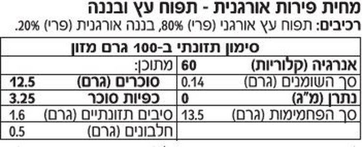 מחית בננה תפוח אורגני