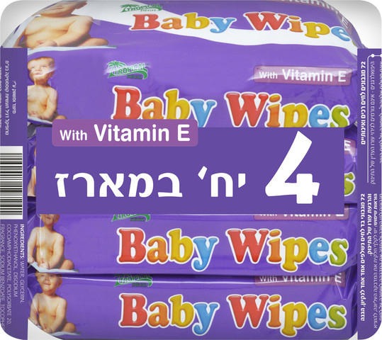 מגבוני בד לחים 72 יח' בתוספת ויטמין E