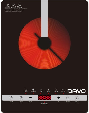 כירת בישול קרמית Davo דאבו DAV305 שחור