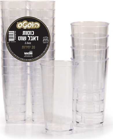 כוסות דאבל שוט קריסטל 20 יחידות
