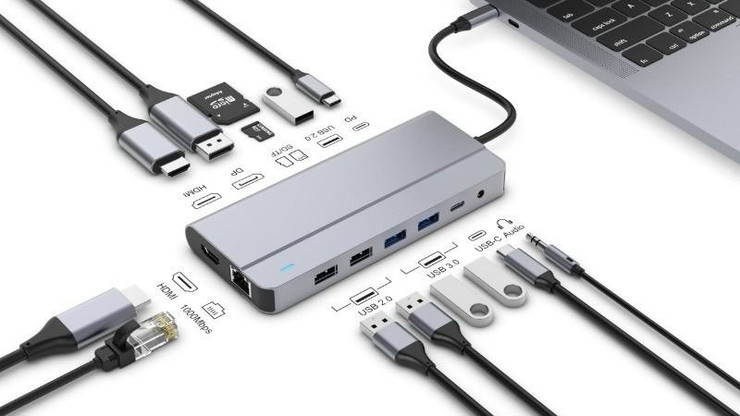 תחנת עגינה 14 ב-1 חיבור USB-C דגם מבית Protec