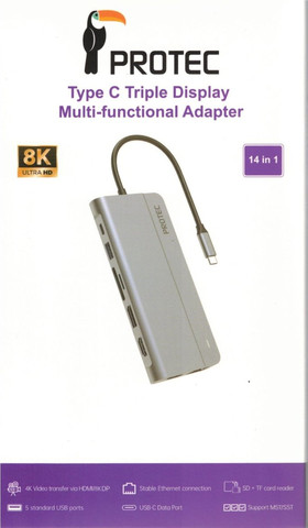 תחנת עגינה 14 ב-1 חיבור USB-C דגם מבית Protec