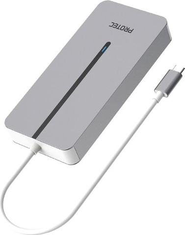 תחנת עגינה 7 ב-1 חיבור USB-C דגם מבית Protec - תואם מחשבי PC ו-Mac