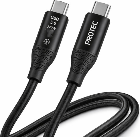 כבל USB Type-C ל-Type-C USB 5.0 240W 8K באורך 1 מטר Protec