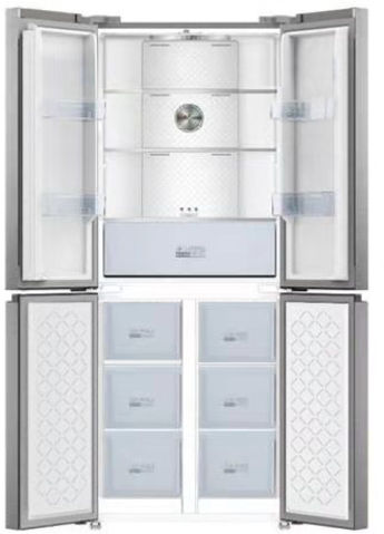 מקרר 4 דלתות מקפיא תחתון 450 ליטר LUX NF535WG - LUXOR זכוכית לבנה