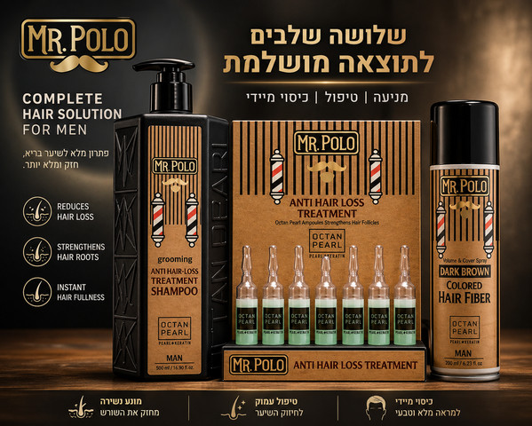 המארז המושלם לחיזוק שורשי השערה MR POLO - שחור