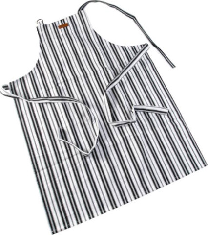סינר מטבח שלם עם כיס פסים שחורים Arcosteel