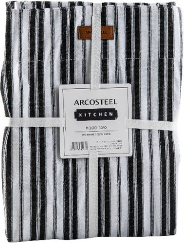 סינר מטבח שלם עם כיס פסים שחורים Arcosteel