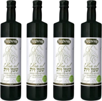 רביעיית  שמן זית כתית מעולה מור ולבונה 750 מ"ל