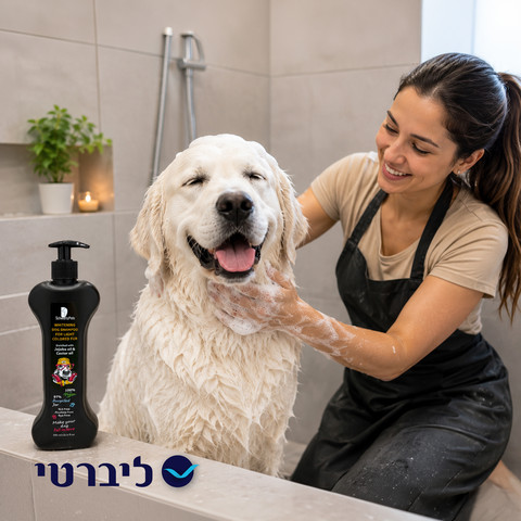 שמפו לכלב לבעלי פרווה בהירה | ניקוי עדין והבלטת גוון הפרווה