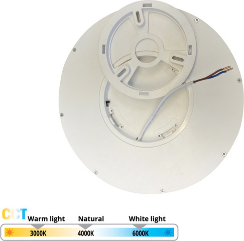 גוף תאורה לד צמוד תקרה בצבע לבן מסדרת DARYA הספק 45W עם מפסק שינוי גוון אור CCT
