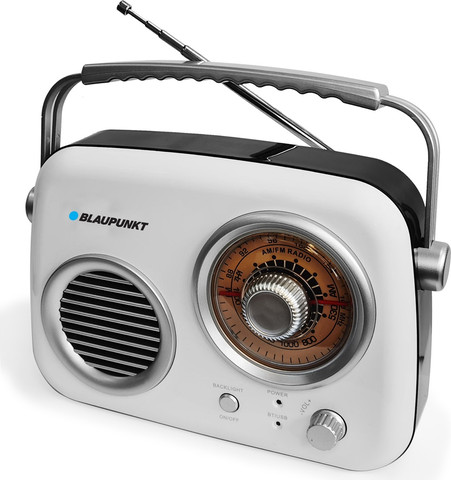 רדיו נייד AM/FM מופעל סוללות / חיבור טעינה Type C Blaupunkt BP-1550  צבע לבן