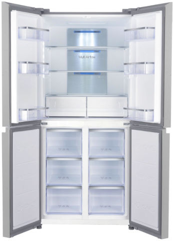 מקרר 4 דלתות נפח 466 ליטר 6500 aiwa japan INOX דגם AI-460WEXA-IN נירוסטה