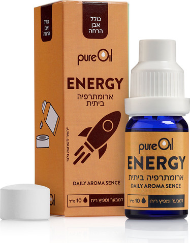 ארומתרפיה ביתית ENERGY תערובת למבער ומפיץ ריח. כולל אבן הרחה