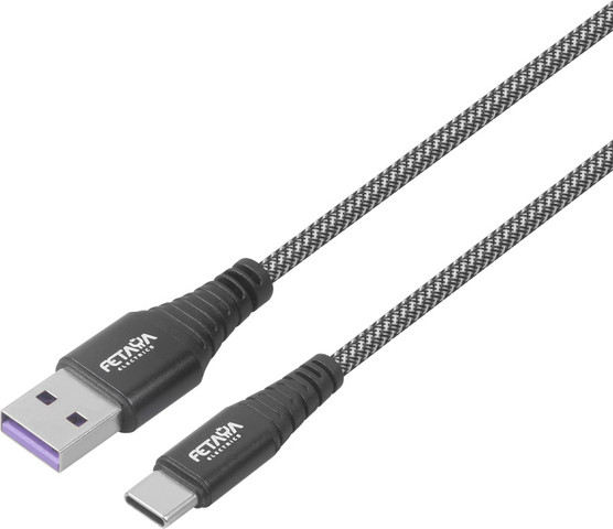 כבל טעינה מהירה USB TO TYPE C אורך כ- 1.5 מטר בצבע שחור