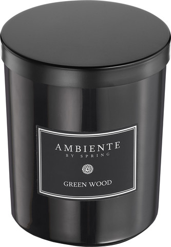 AMBIENTE נר בישום שחור - GREEN WOOD