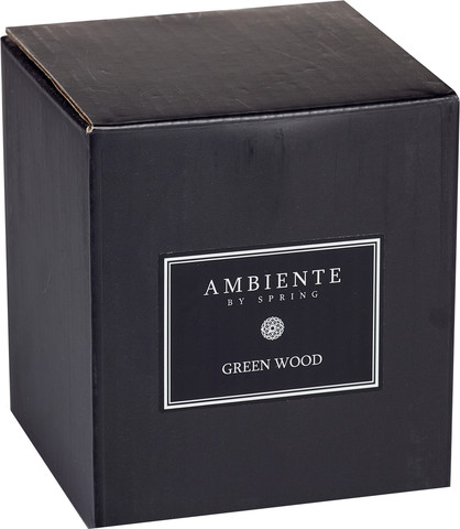 AMBIENTE נר בישום שחור - GREEN WOOD
