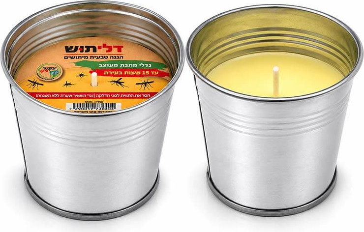 דליתוש - נר ארומטי להרחקת יתושים וחרקים מעופפים - בדלי פח