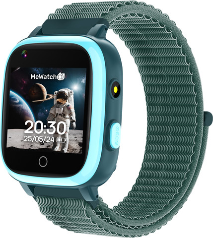 MeWatch L12 Prime Green and Blue שעון חכם לילדים + רצועת בד שחורה + רצועת בד ירוקה + סים מובנה LBS