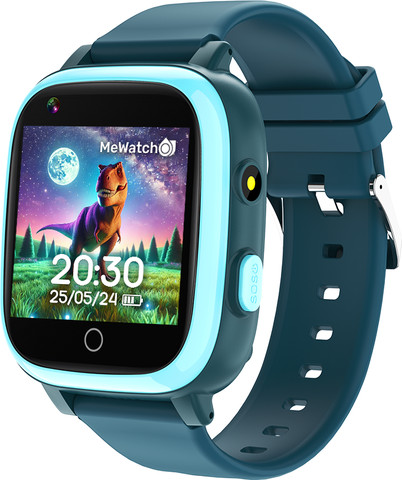 MeWatch L12 Prime Green and Blue שעון חכם לילדים + רצועת בד שחורה + רצועת בד ירוקה + סים מובנה LBS
