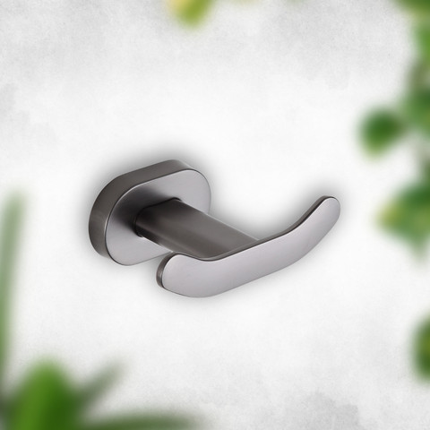 קולב מגבות כפול - גאן גריי