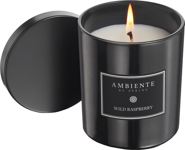 AMBIENTE נר בישום שחור - WILD RASPBERRY