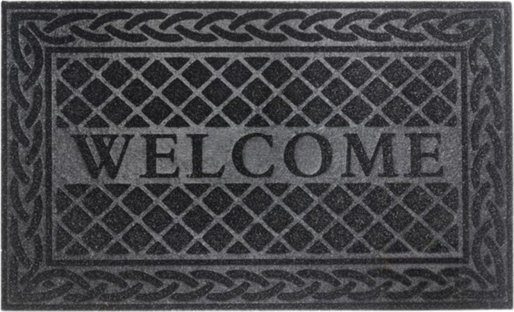 שטיח כניסה 75*45 welcome ס"מ שחור