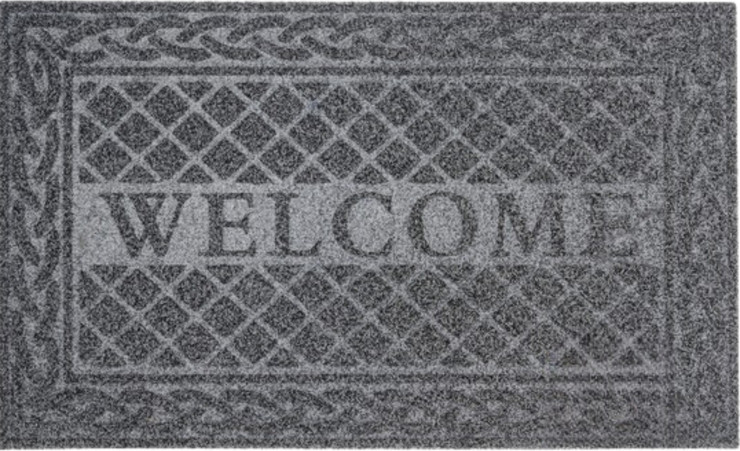 שטיח כניסה 75*45 welcome ס"מ אפור