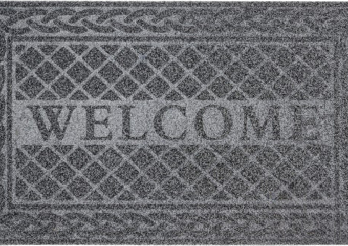 שטיח כניסה 75*45 welcome ס"מ אפור