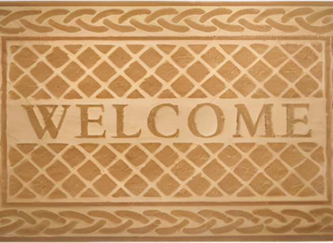 שטיח כניסה 75*45 welcome ס"מ בז'