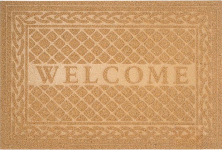 שטיח כניסה 90*60 welcome ס"מ בז'