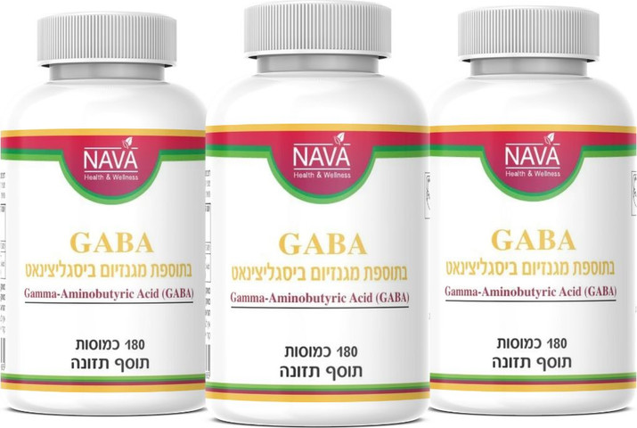 גאבא בתוספת מגנזיום ביסגליצינאט (180 כמוסות) GABA - 3יח
