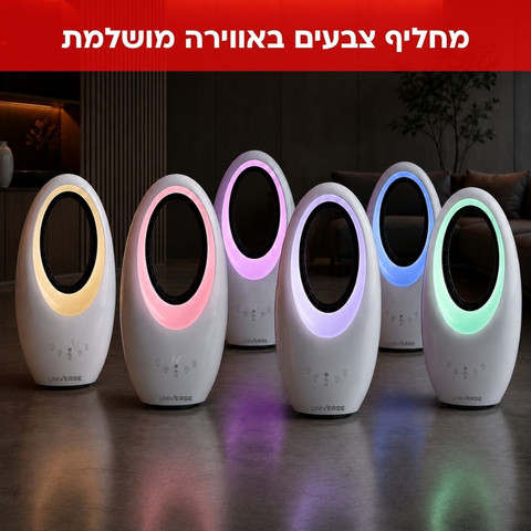 מאוורר ללא כנפיים כולל תאורת LED מחליפה צבעים ושלט רחוק Universe יוניברס NRI-7272