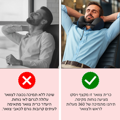 כרית טיסות ארגונומית | FlowRest - כחול
