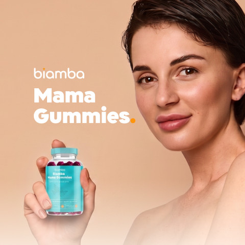 Biamba Mama Gummies סוכריות גומי שילוב של מורינגה וחילבה בטעם פירות יער