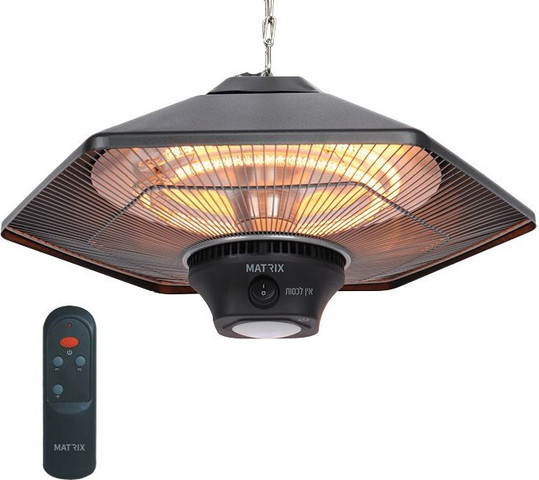 פטריית חימום לתלייה כולל שלט Matrix 2000W מאטריקס IP34-ROMA2000-CL-R